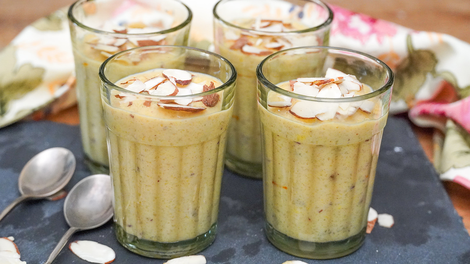 Gulab Phirni Recipe - Rose Flavoured Rice Pudding Shots