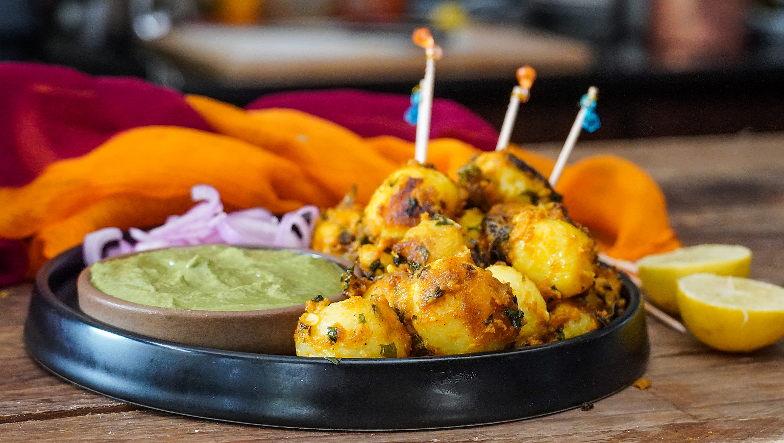 Tandoori Aloo Tikka Recipe - Indian Spiced Roasted Smoked Potatoes