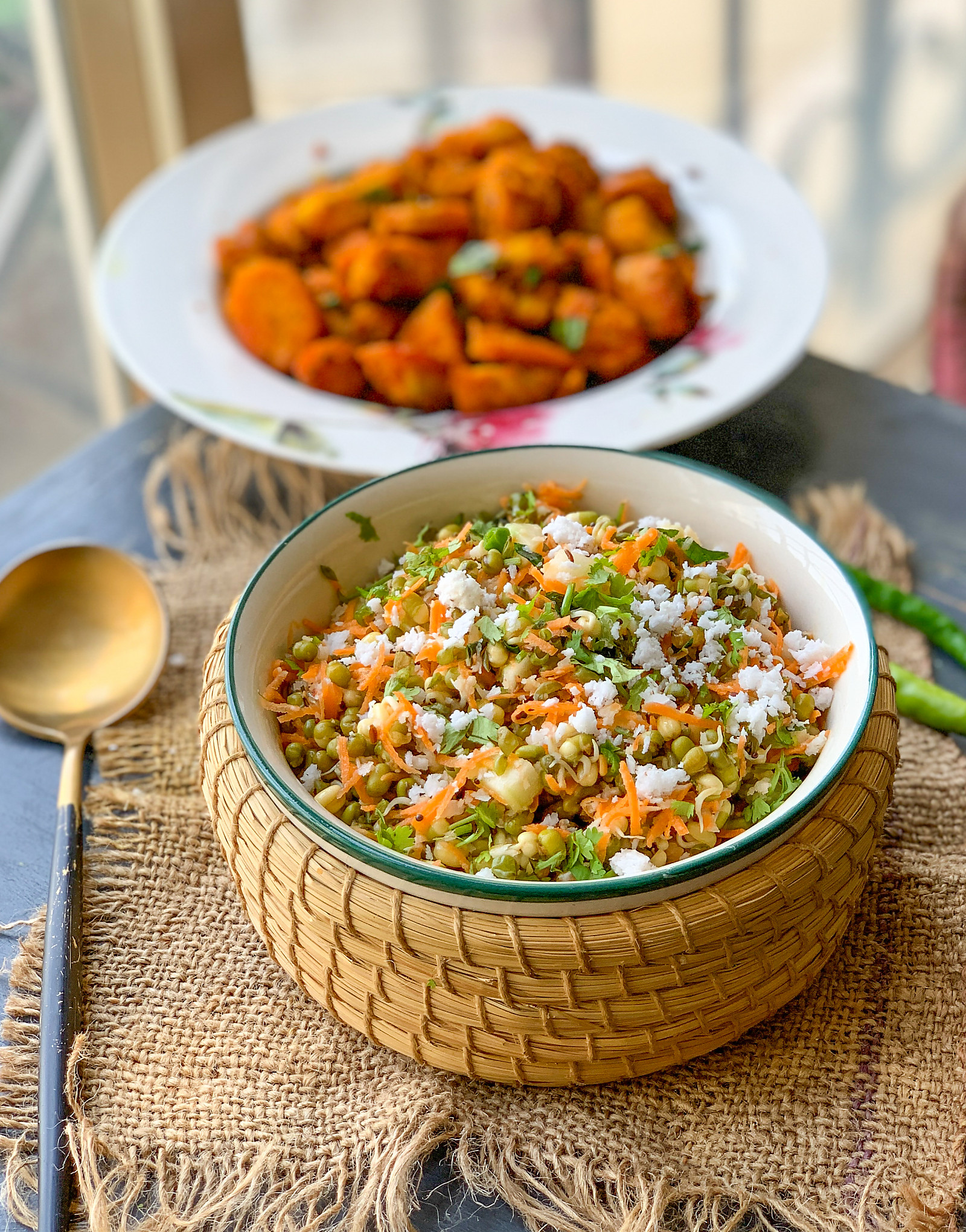 Hesarukalu Bele Kosambari Recipe | Tangy Sprouted Green Moong Dal Salad