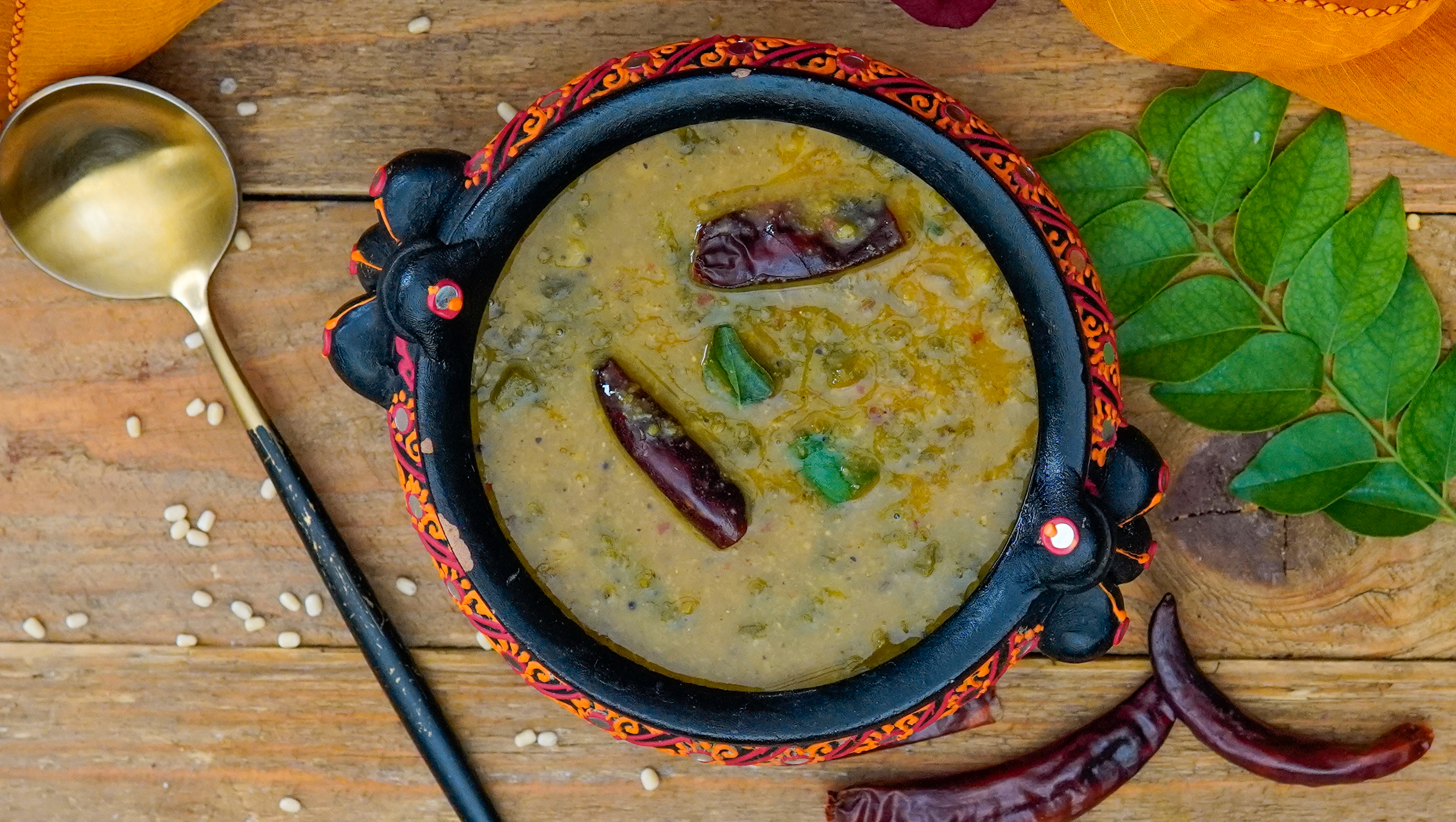 Huli Soppu Saaru Recipe - Karnataka Style Mixed Greens Sambar