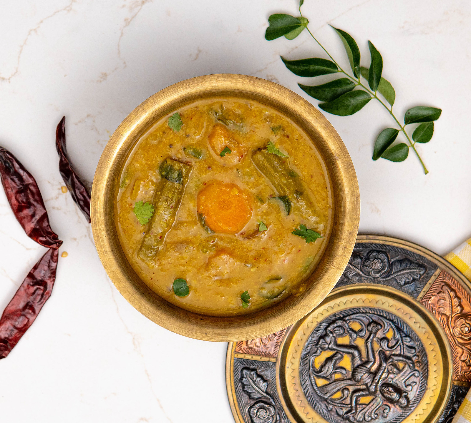 Arachuvitta Sambar Recipe - Sambar With Fresh Ground Spices