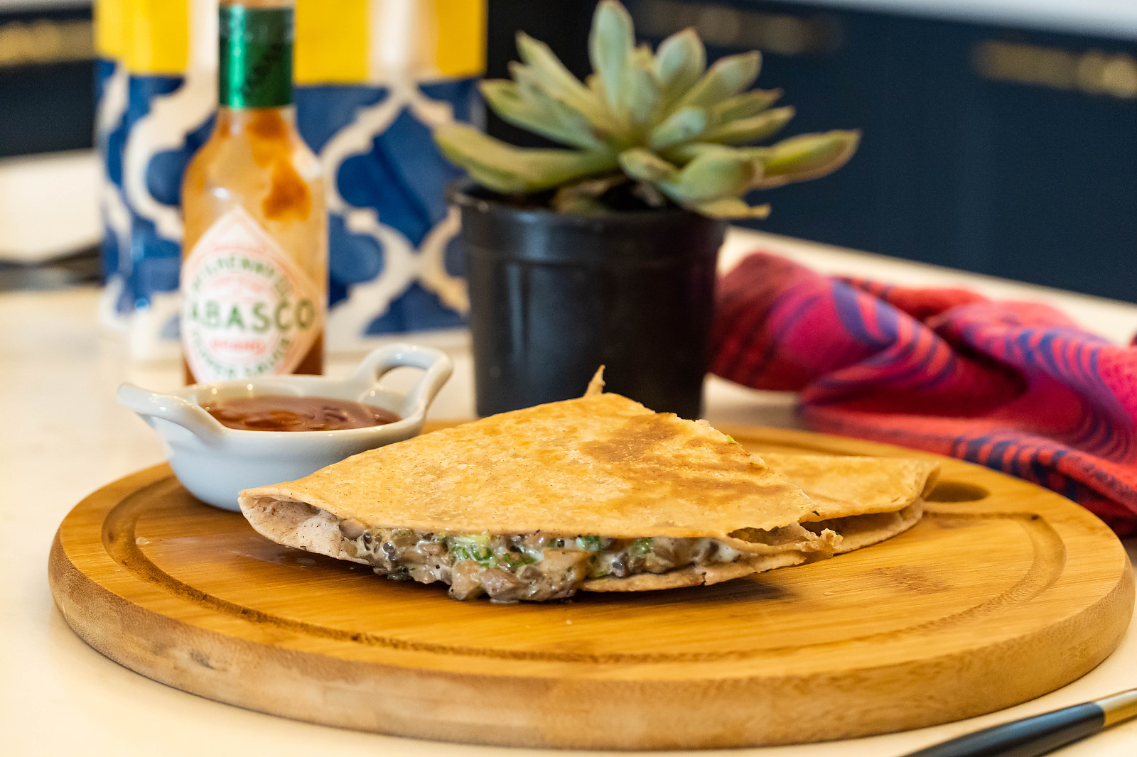 Cheesy Mushroom Quesadilla Recipe