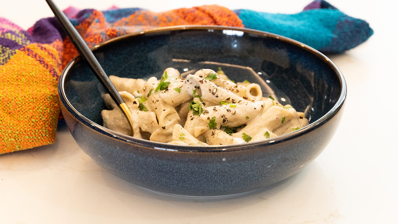 Penne Pasta Recipe In a Creamy Mushroom Sauce Using Archana's Kitchen Durum Wheat Penne Pasta