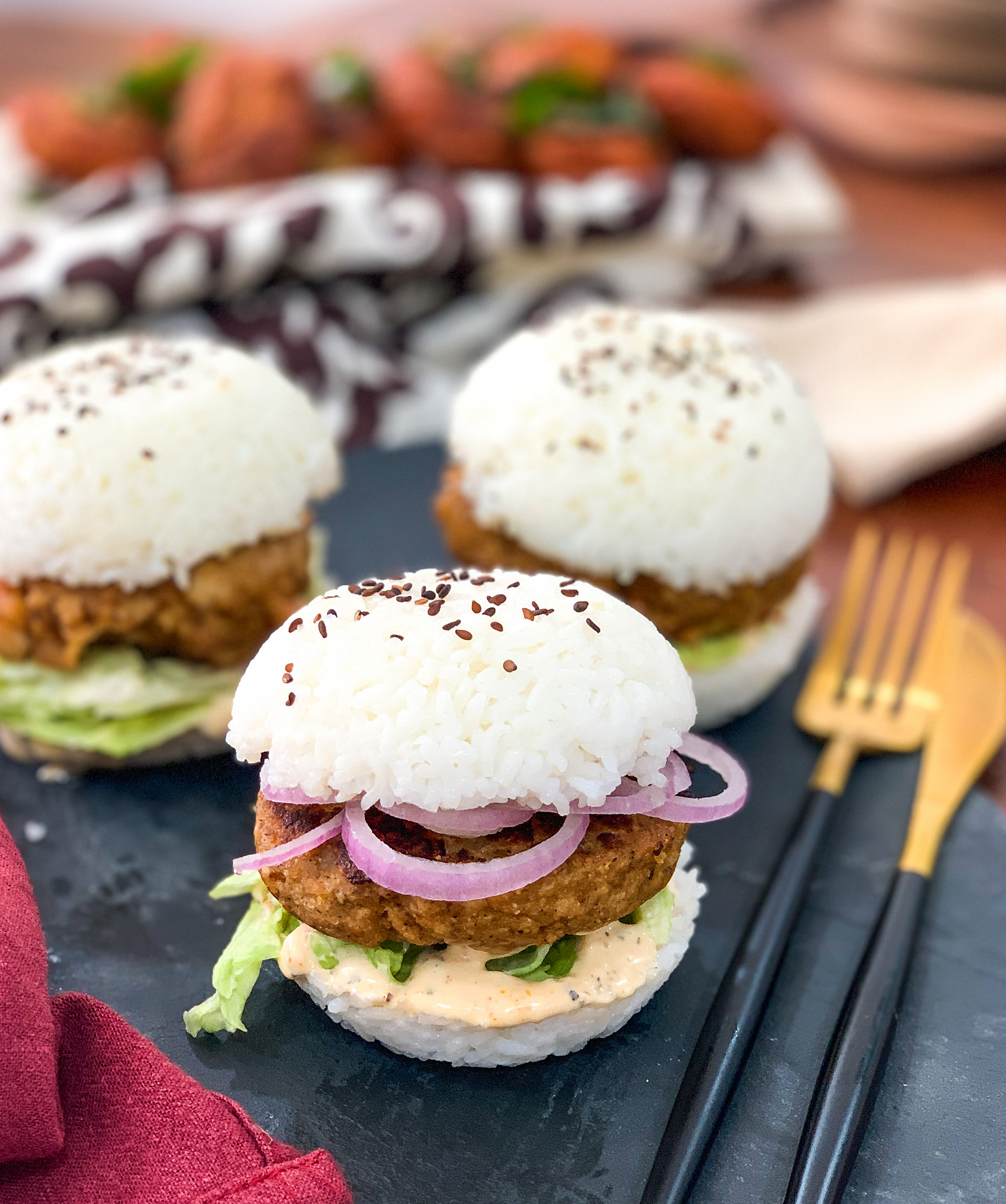 Asian Shrimp Rice Burger Recipe 