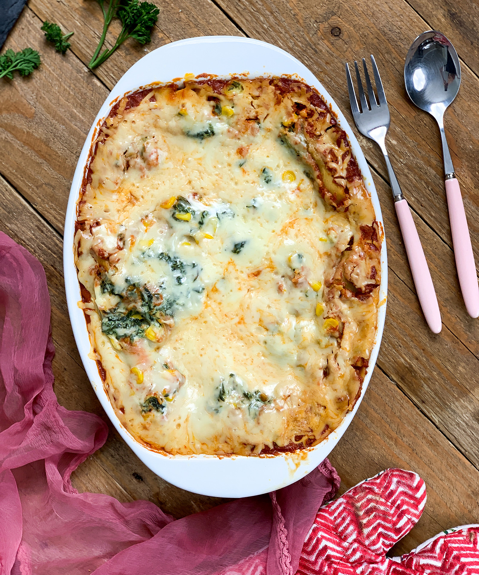 Spinach & Corn Lasagna Recipe