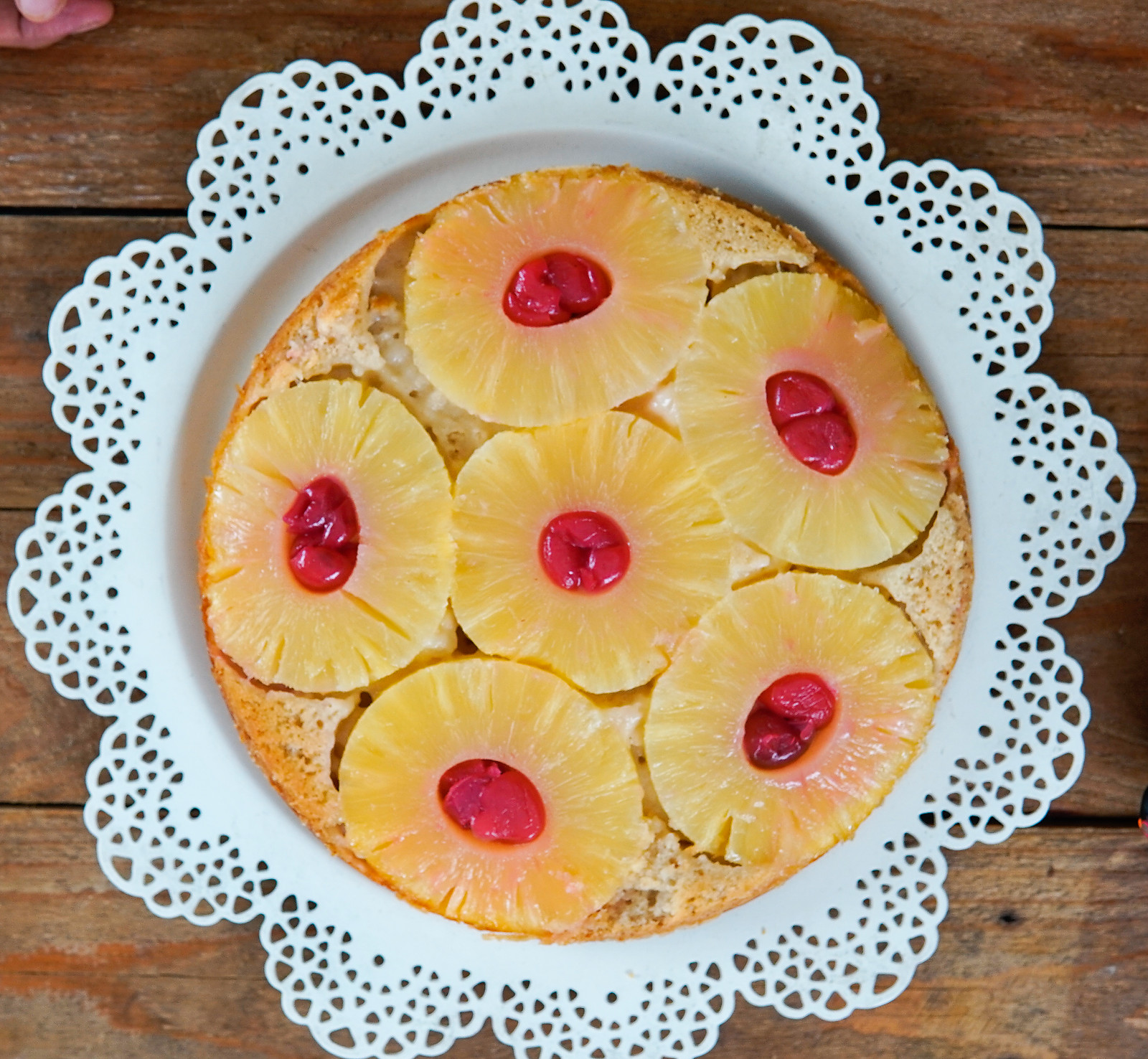 Pineapple Upside Down Cake Made with Archana's Kitchen Eggless Rich Vanilla Cake Mix