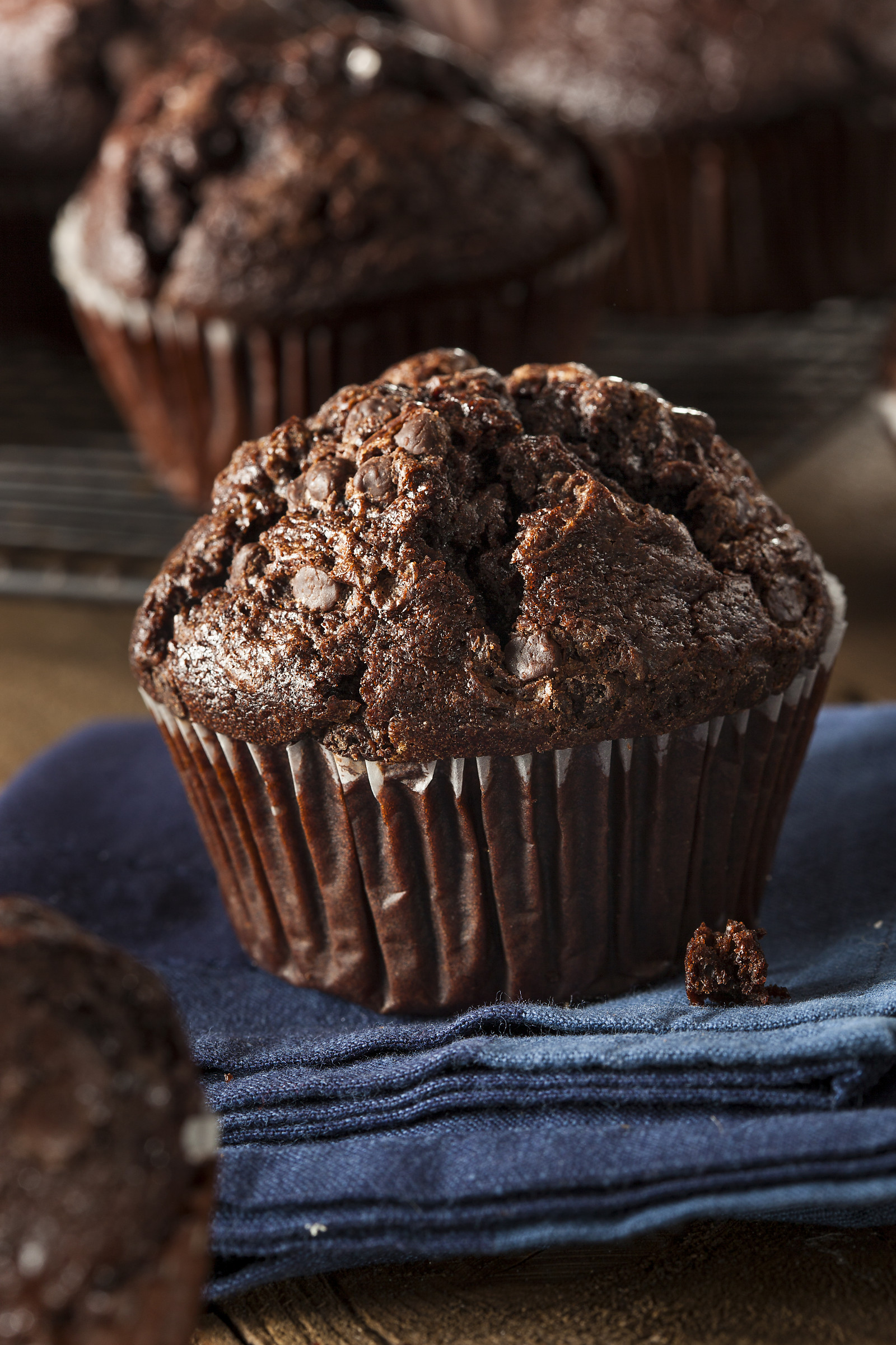 Double Chocolate Chip Muffins Made From Archana's Kitchen Eggless Rich Chocolate Cake Mix