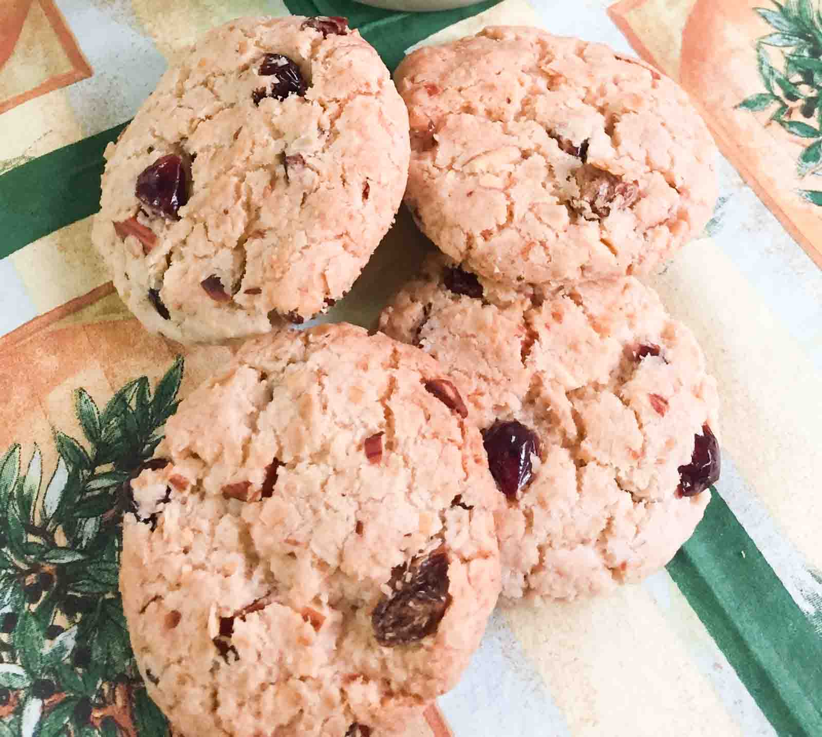 Eggless Oats Cranberry Almond Cookies Recipe