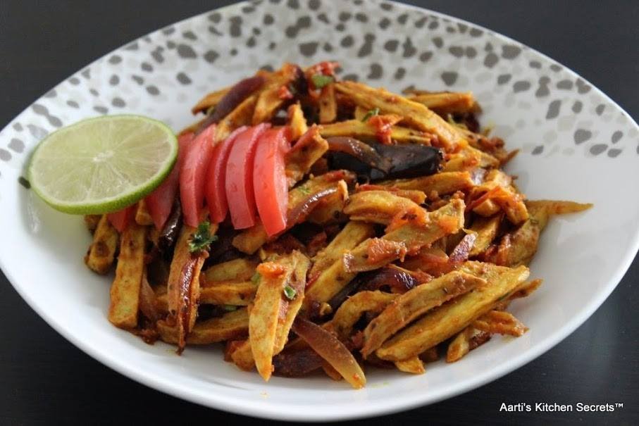 Arbi Tomato Onion Sabzi Recipe (Spicy Colocasia Stir fry)
