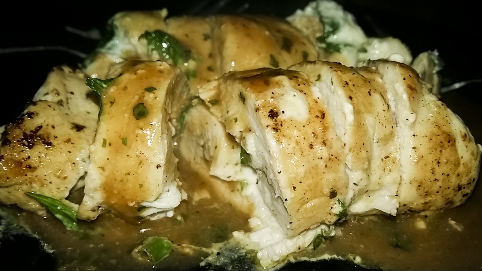 Creamy Stuffed Chicken With Pepper Cilantro Sauce Recipe