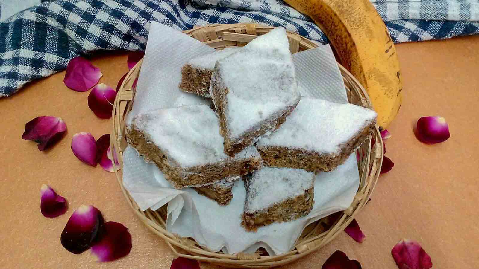 Uparghi Laadu Recipe - Whole Wheat Flour & Banana Squares