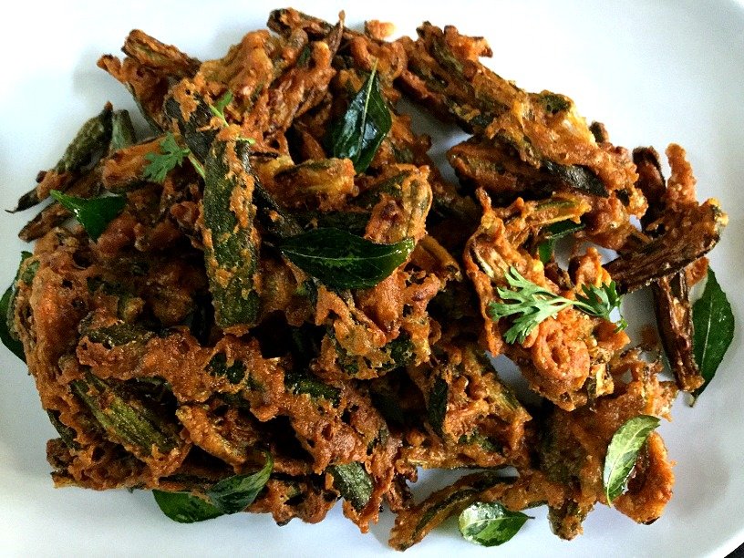 Crispy Fried Kurkuri Bhindi Recipe Spiced With Cumin & Chaat Masala