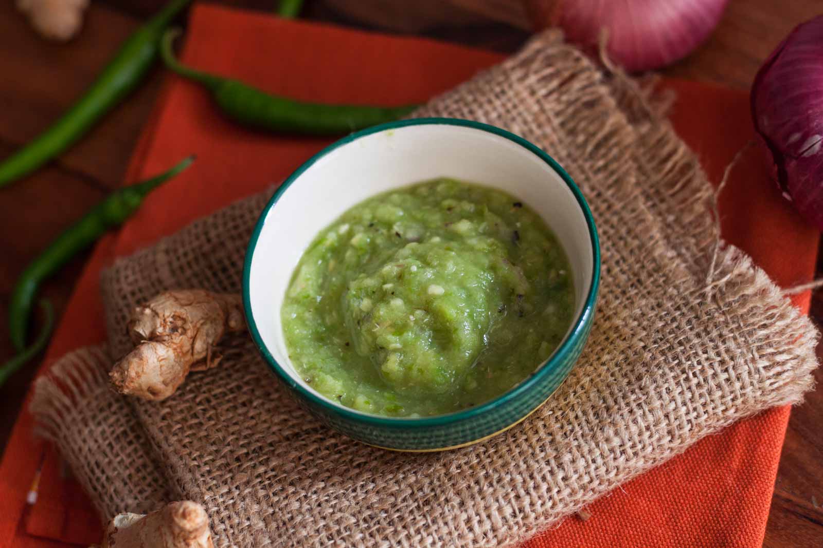 Mizoram Style Hmarcha Rawt - Roasted Green Chilli Chutney