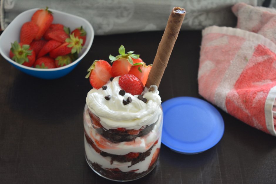 Whole Wheat Black Forest Cake In A Jar Recipe (Eggless) Whole Wheat Black Forest Cake In A Jar Recipe (Eggless)