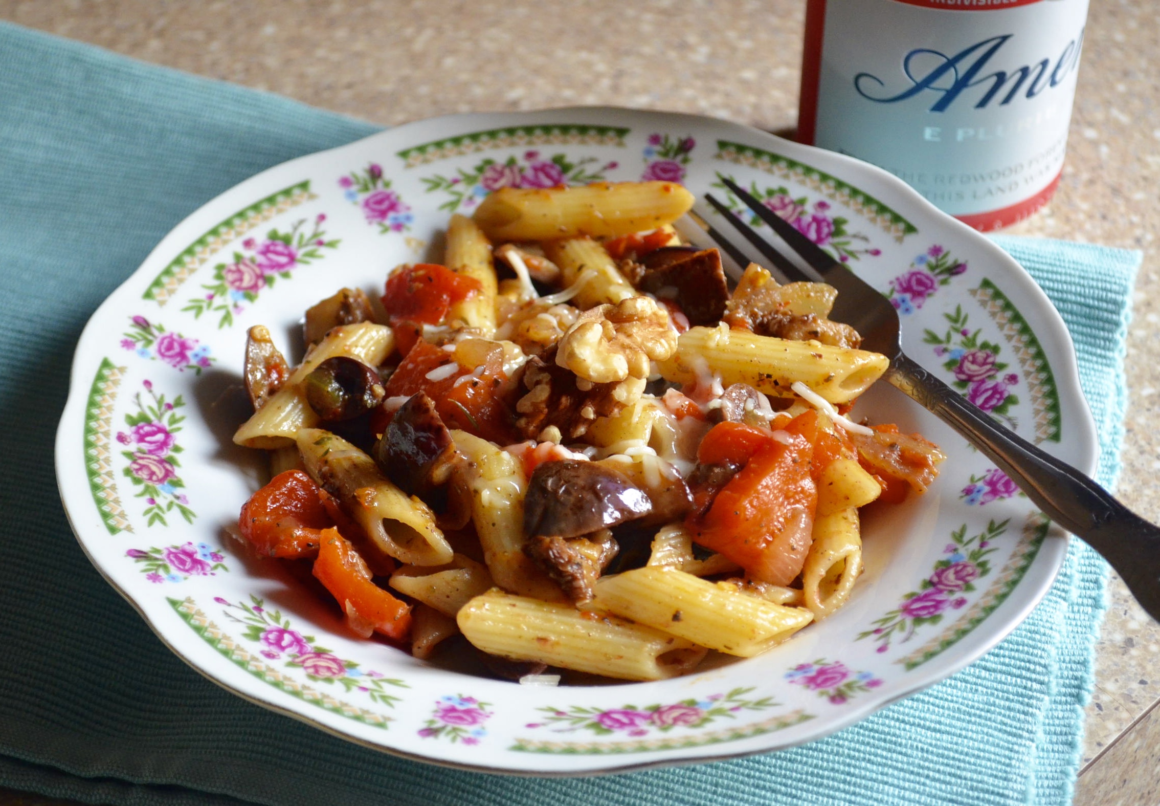 Eggplant Caponata Penne Pasta Recipe