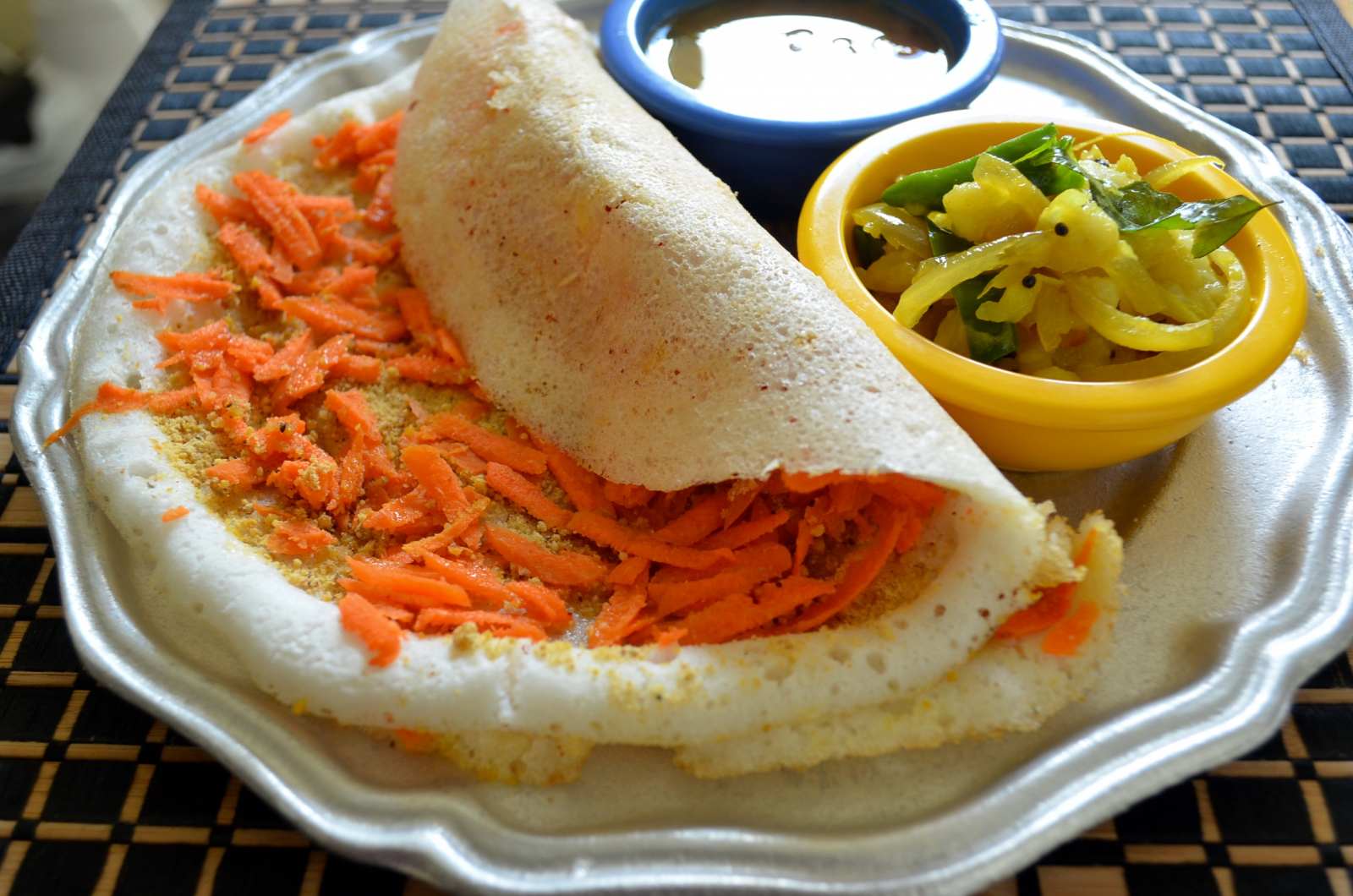 Carrot Podi Dosa Recipe