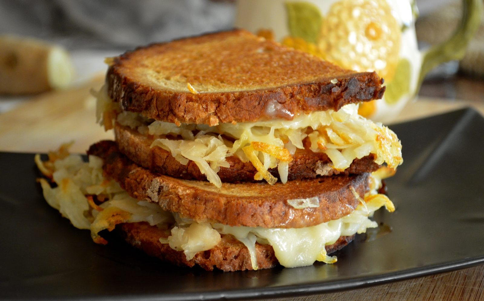 Potato And Paneer Reuben Sandwich Recipe