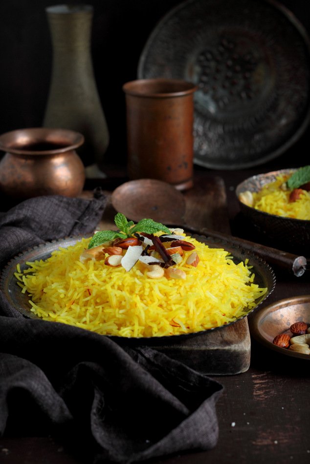 Zarda Pulav Recipe (Rice Flavoured With Nuts And Saffron)