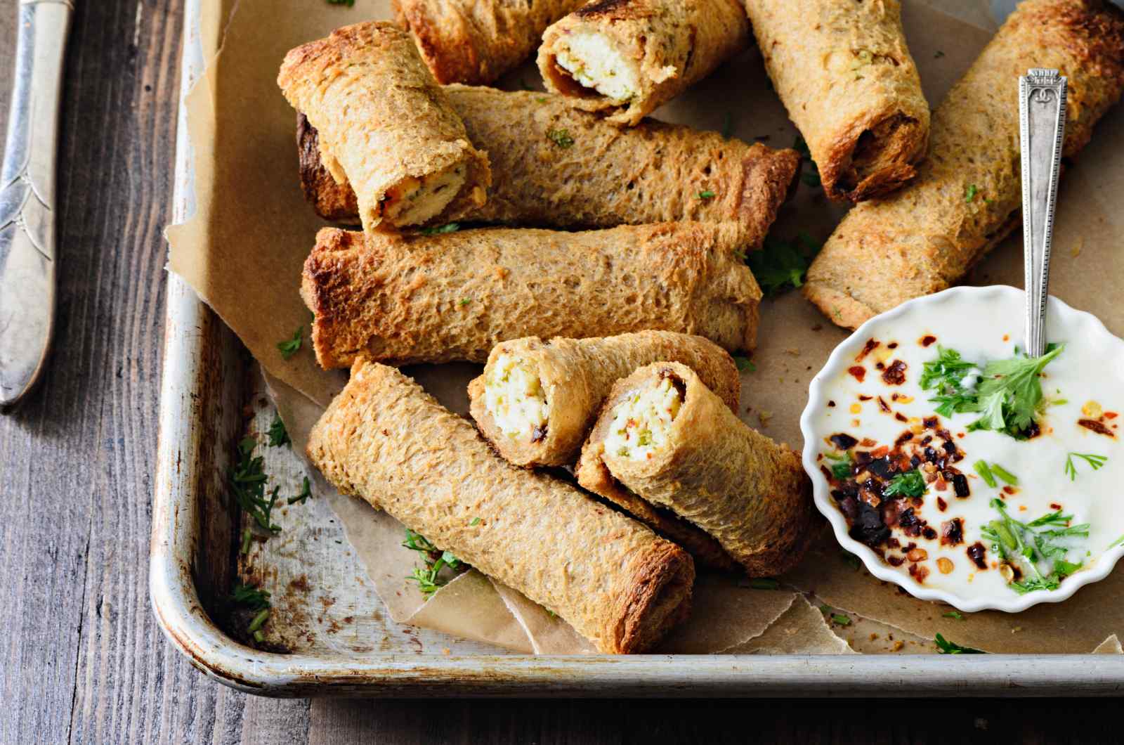 Baked Paneer Bread Pakora Recipe