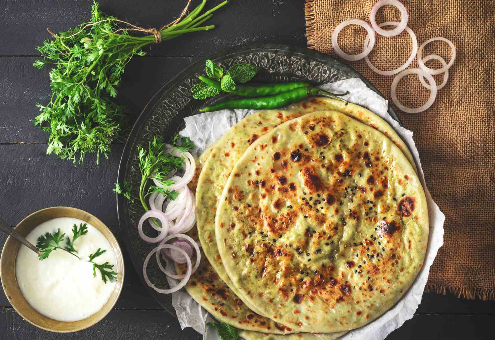 Matar Paneer Kulcha Recipe -Cottage Cheese And Peas Stuffed Leavened Flat Bread