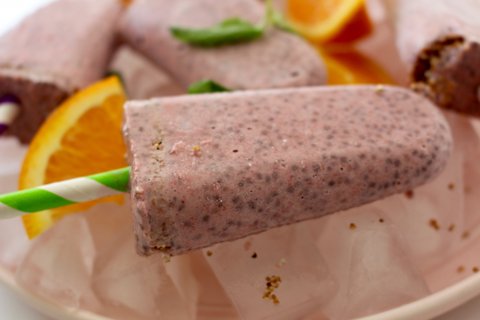 Strawberry Banana Chia Popsicle Recipe