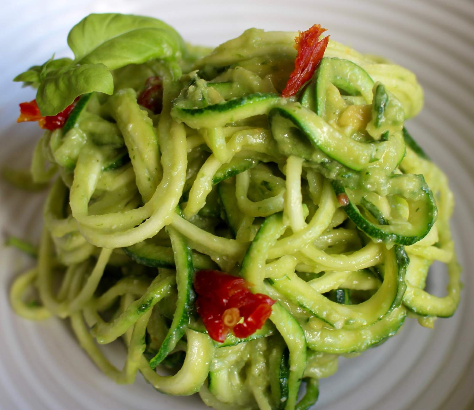 Zoodles In Creamy Basil Pesto Recipe