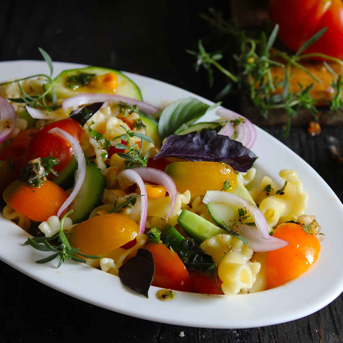 Farm Fresh Vegetarian Pasta Salad Recipe
