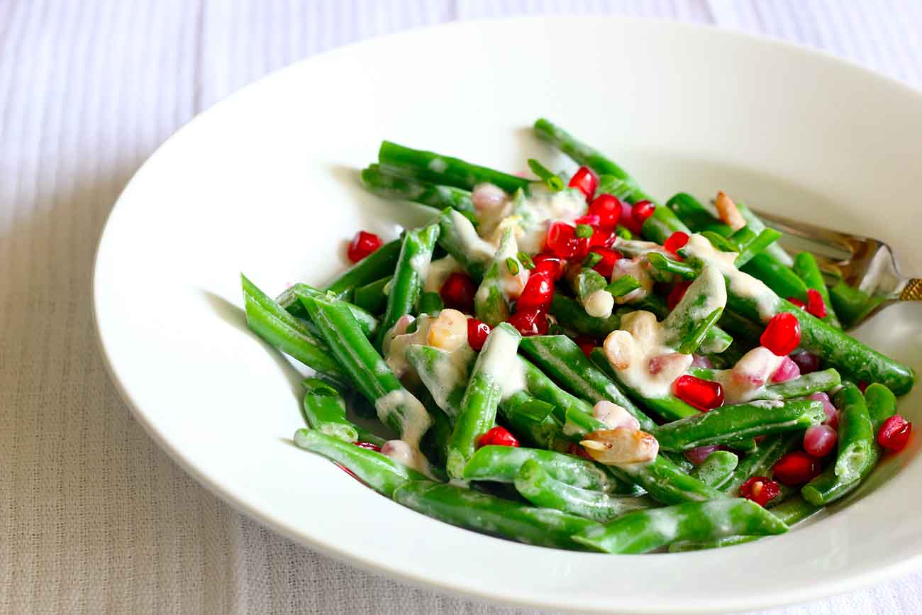 Green Beans In Pomegranate Cream Sauce Recipe