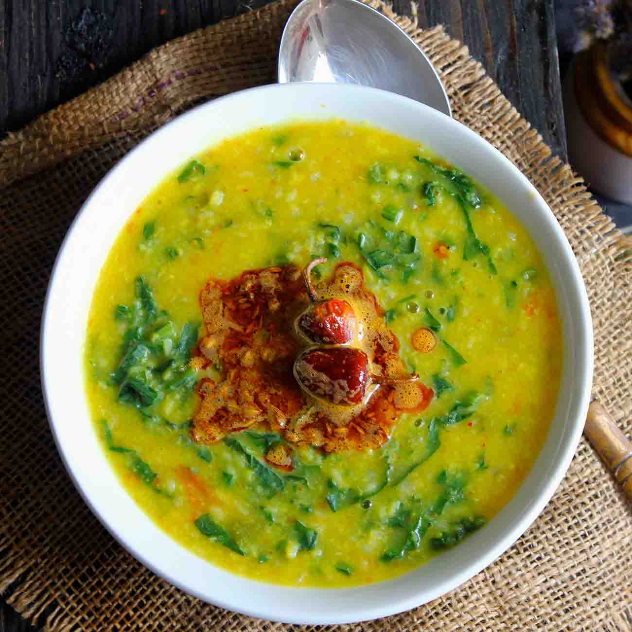 Moong Dal With Radish Greens Recipe