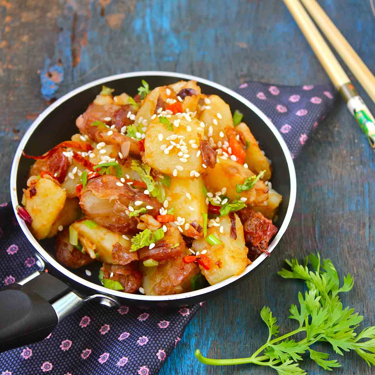 Potato and Red Beans Hunan Stir Fry Recipe 