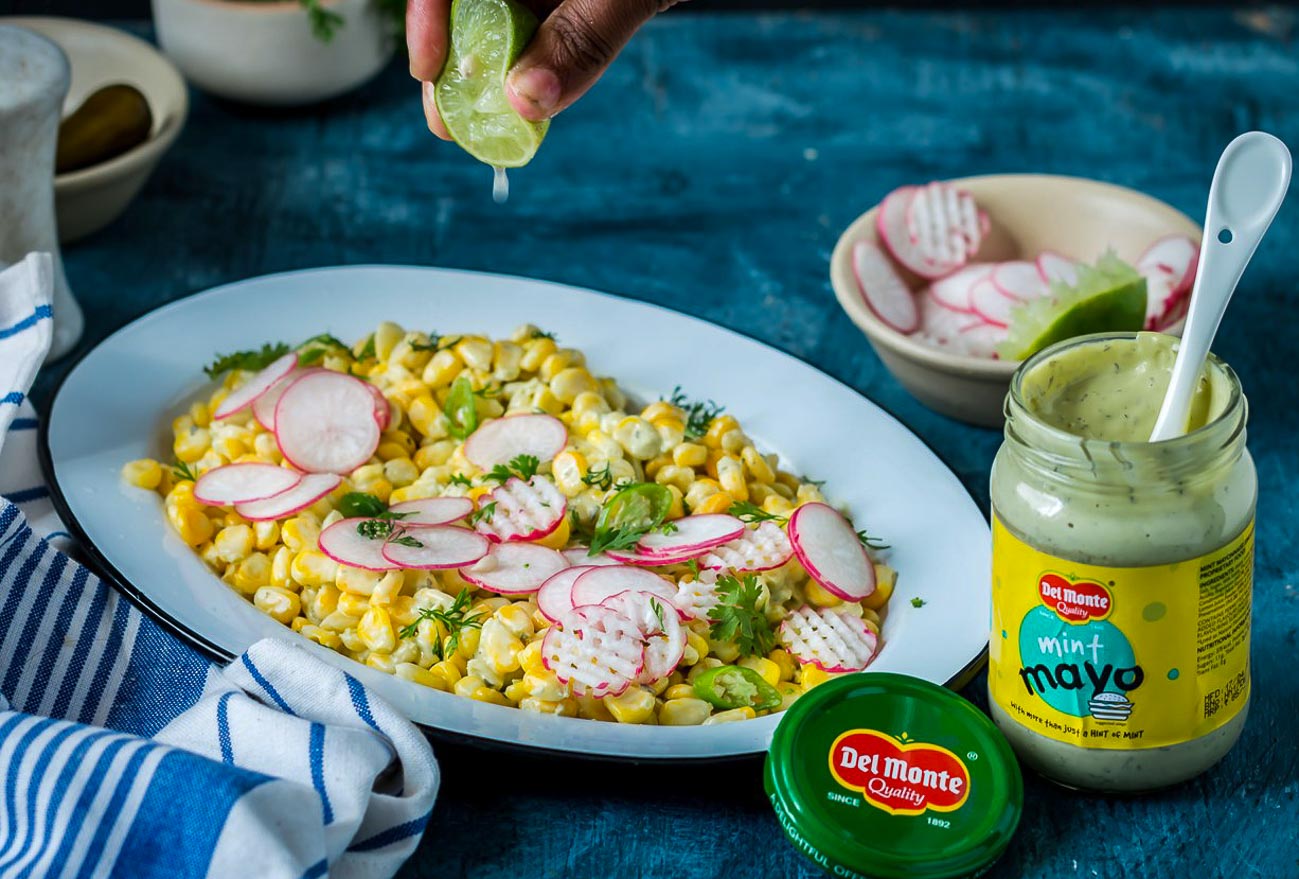 Corn Salad With Radishes, Jalapeño And Lime In Mint Mayo Recipe