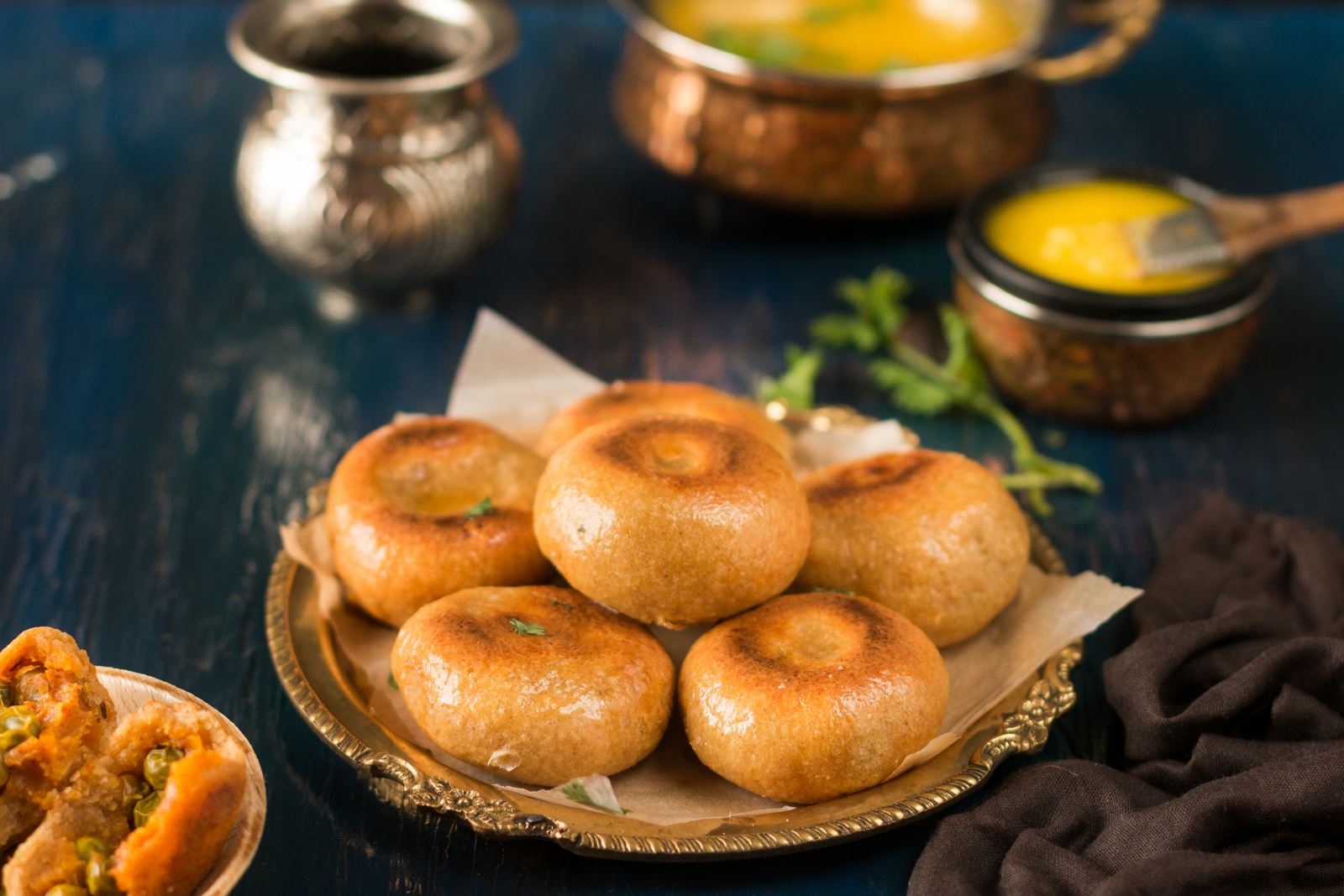 Baked Whole Wheat Masala Baati Recipe (Healthy Rajasthani Spiced Wheat Dumplings)