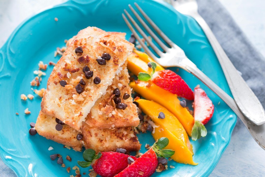 Coconut French Toast with Chocolate Chips Recipe
