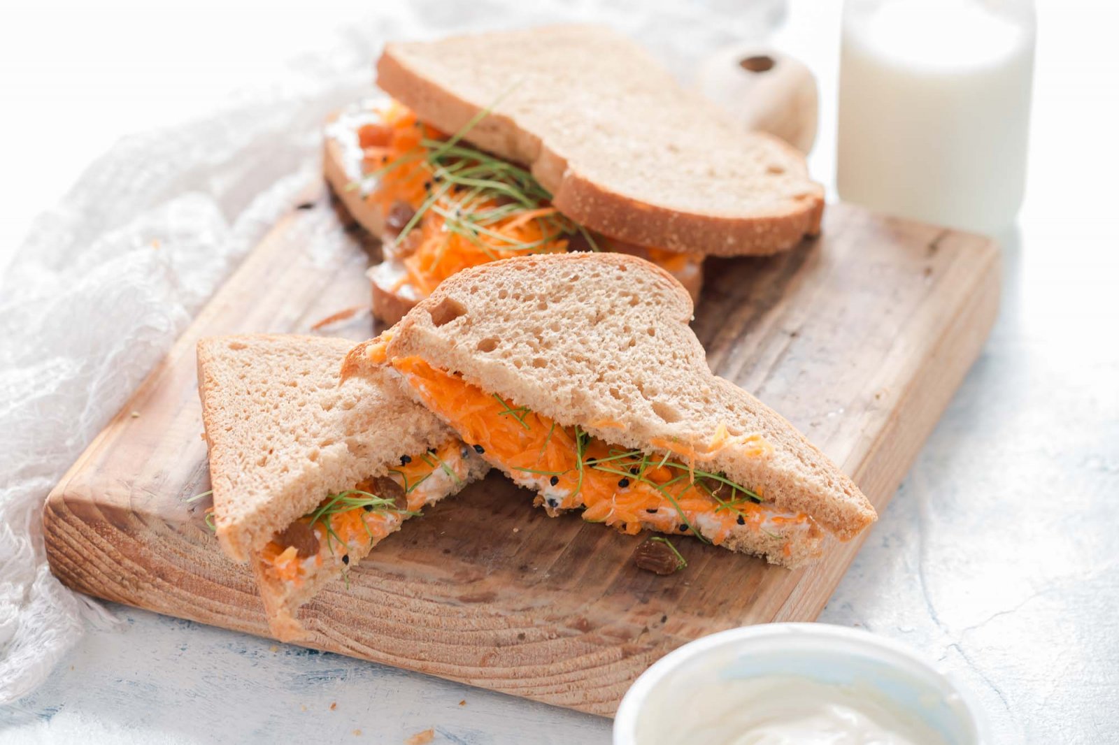 Cream Cheese Carrot Raisin Sandwich Recipe