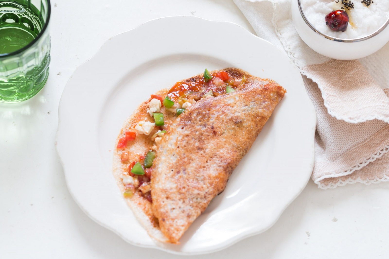 Paneer Chilli Dosa Recipe - Spicy Cottage Cheese Dosa