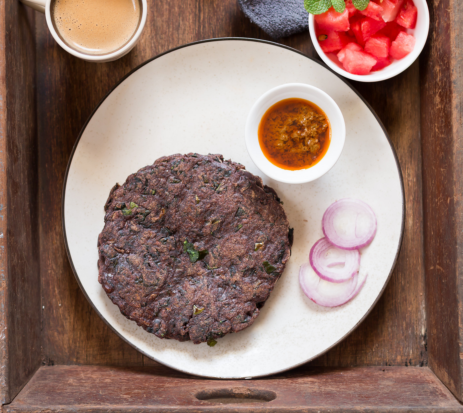 Ragi Murungai Keerai Adai Recipe-Finger Millet Flour & Drumstick Leaves Savory Flatbread