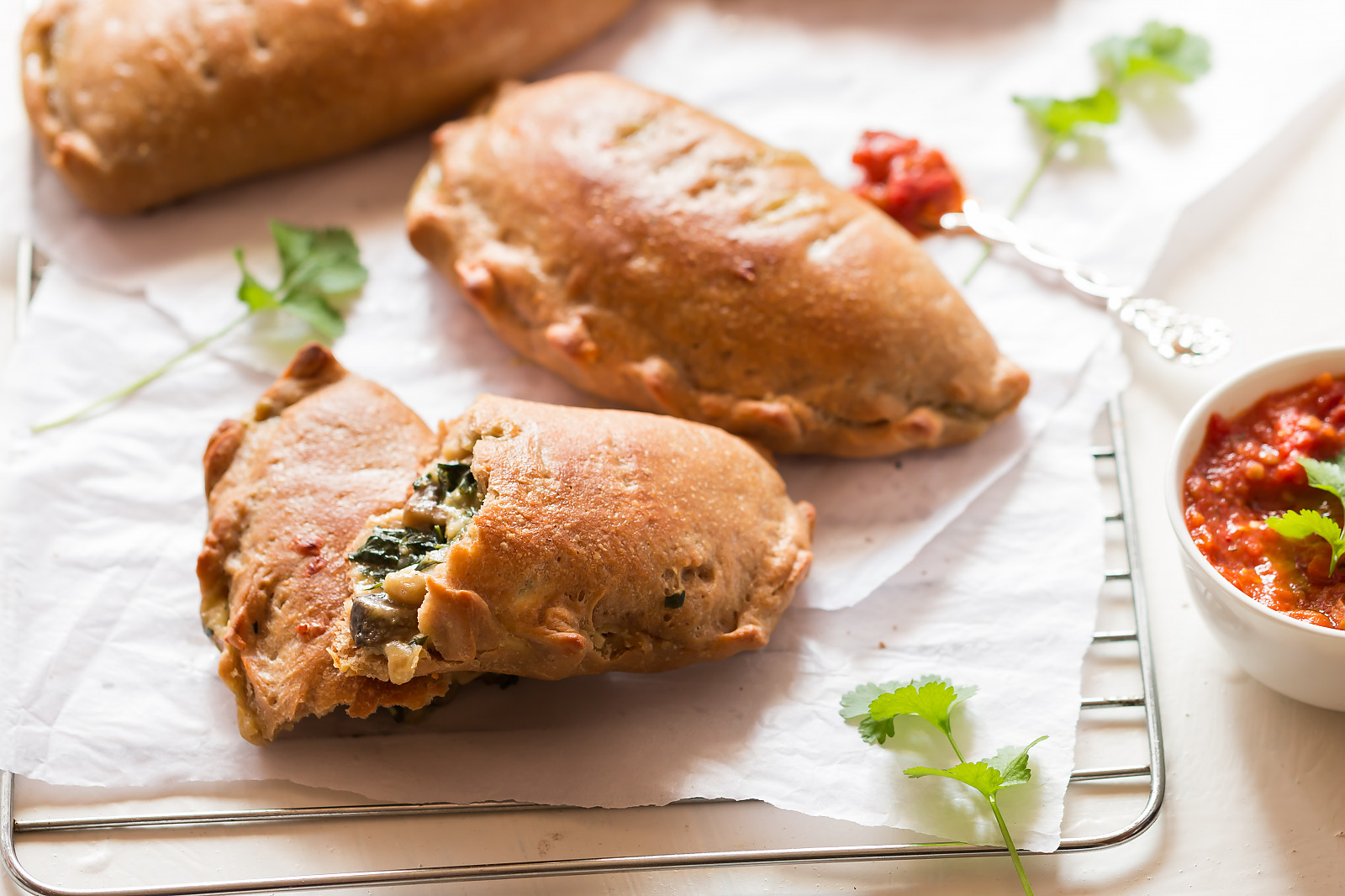 Whole Wheat Mushroom Spinach Calzone Recipe