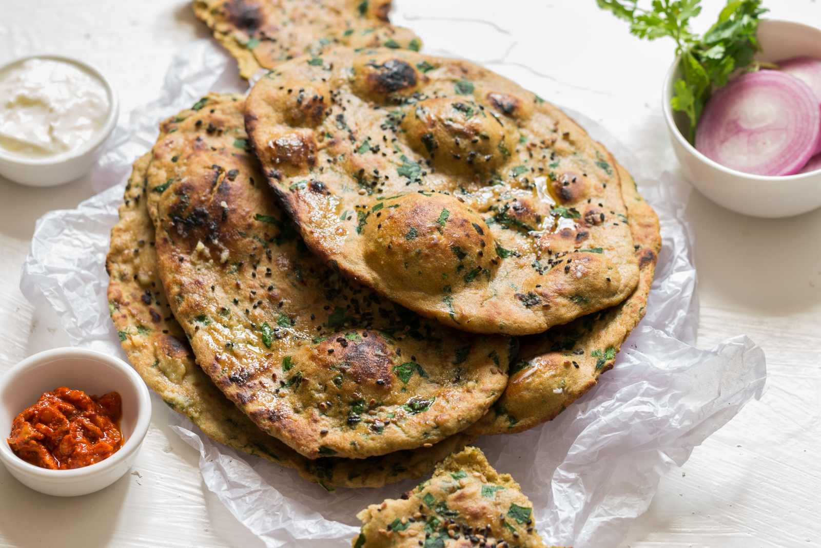 Whole Wheat Palak Naan Recipe