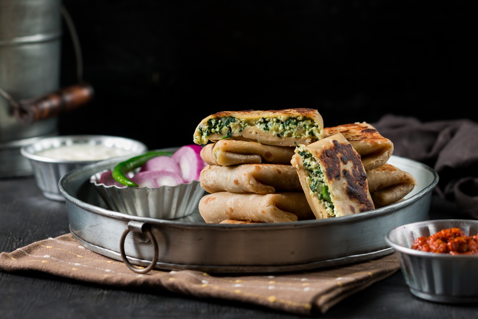 Whole Wheat Spinach Paneer Lifafa Paratha Recipe