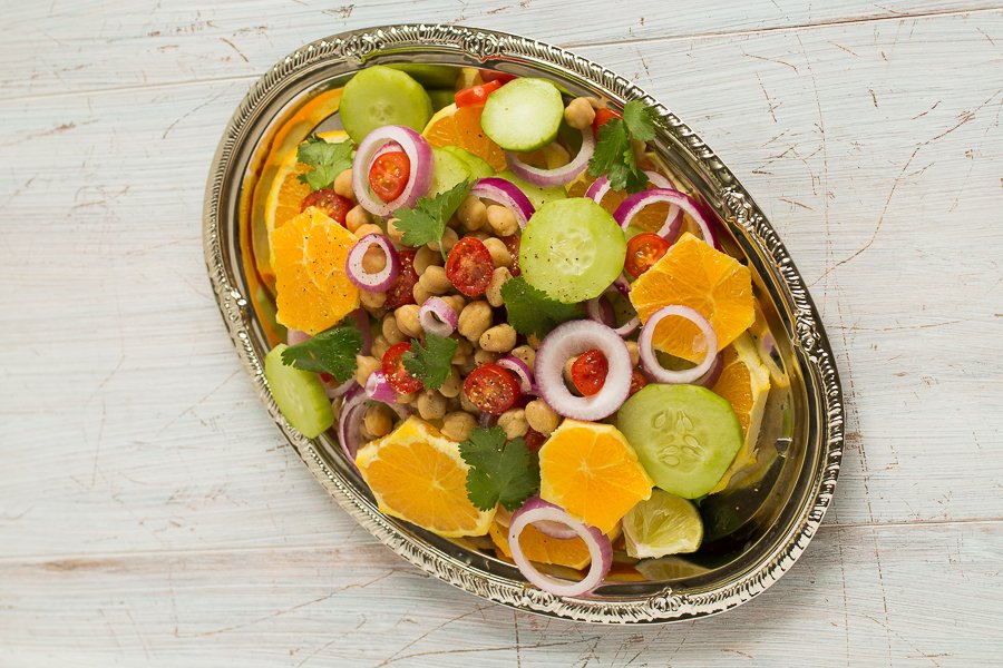 Kabuli Chana Salad Recipe With A Tangy Orange Dressing 