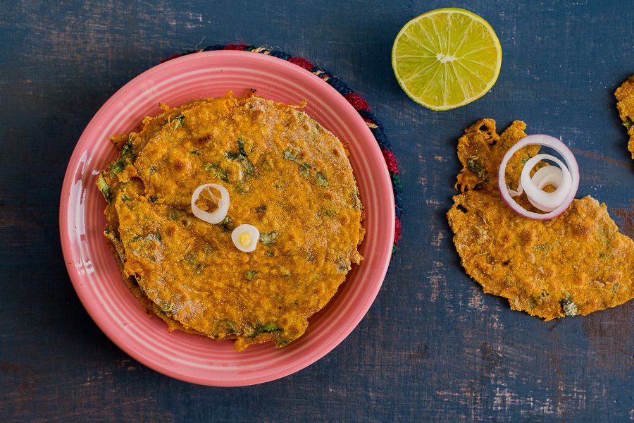 Kaddu Palak Roti Recipe (Pumpkin Spinach Flat Bread)