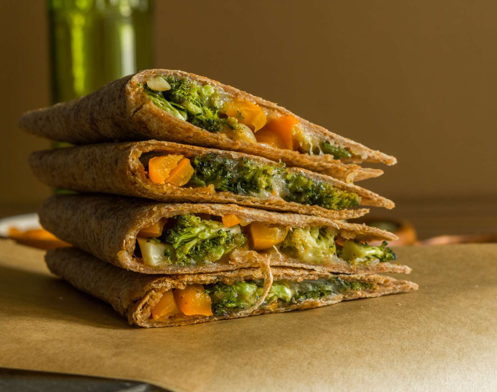 Mexican Style Broccoli Bell Pepper Cheese Quesadilla Recipe