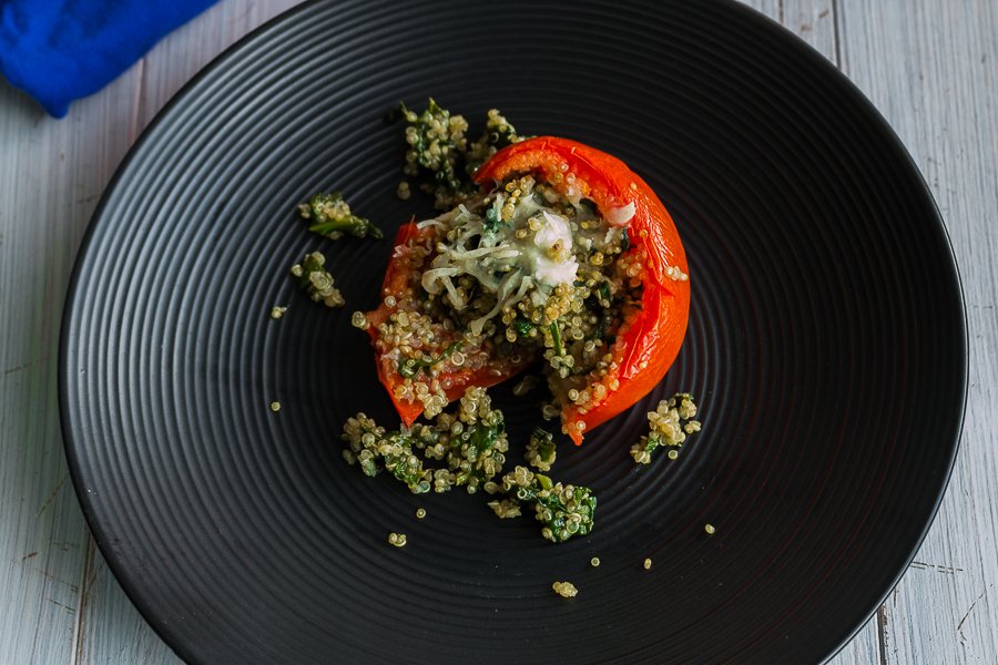 Stuffed Tomatoes with Quinoa, Spinach and Cheese Recipe