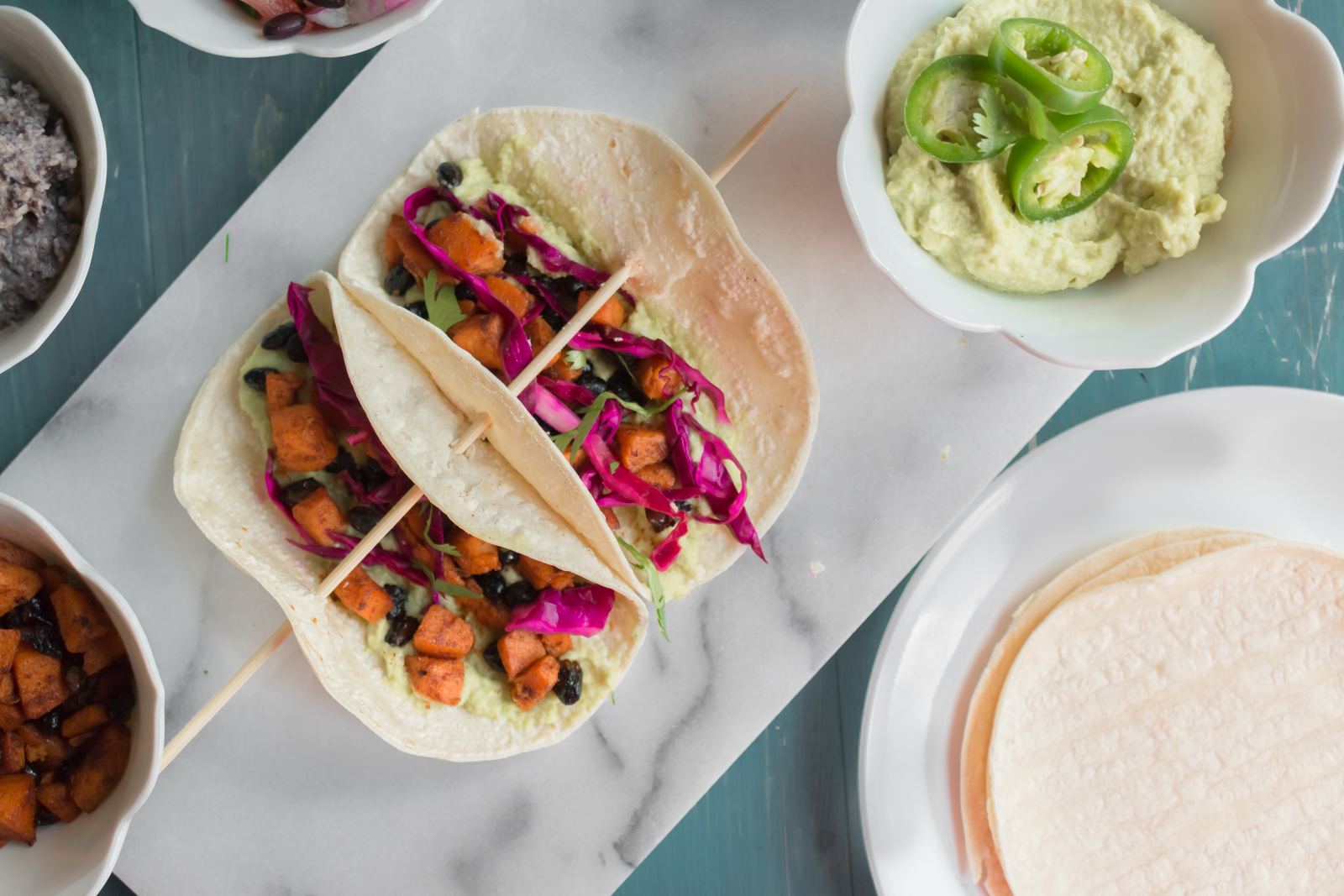 Sweet Potato Tacos With Black Beans And Avocado Cream Recipe