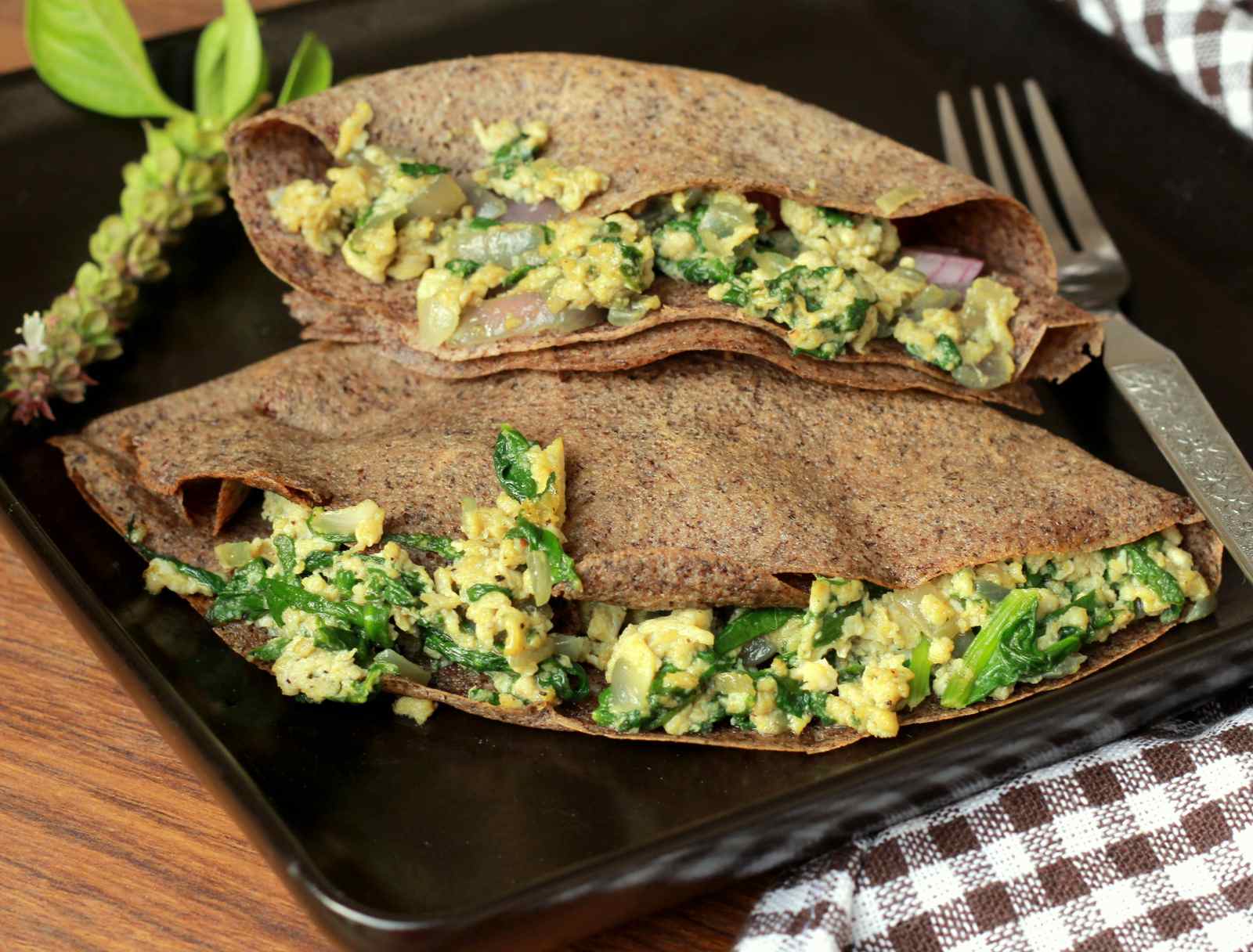 Buckwheat Crepes Stuffed With Spinach And Eggs Recipe