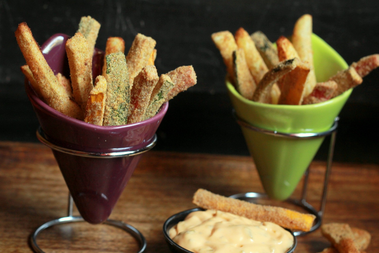 Healthy Vegetable Fries Recipe (Oven roasted Potato, Zucchini and Carrot Fries)