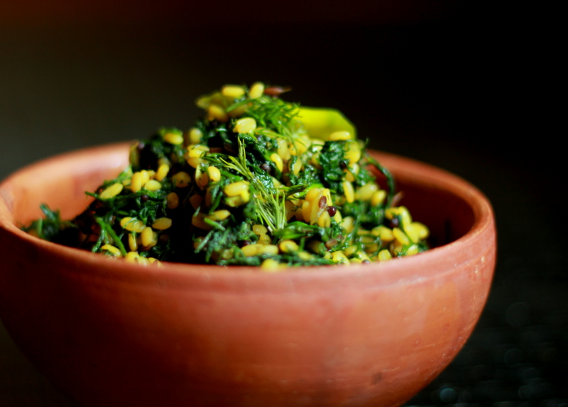 Shepuchi Bhaji Recipe (Stir Fried Maharashtrian Suva/Dill Greens)
