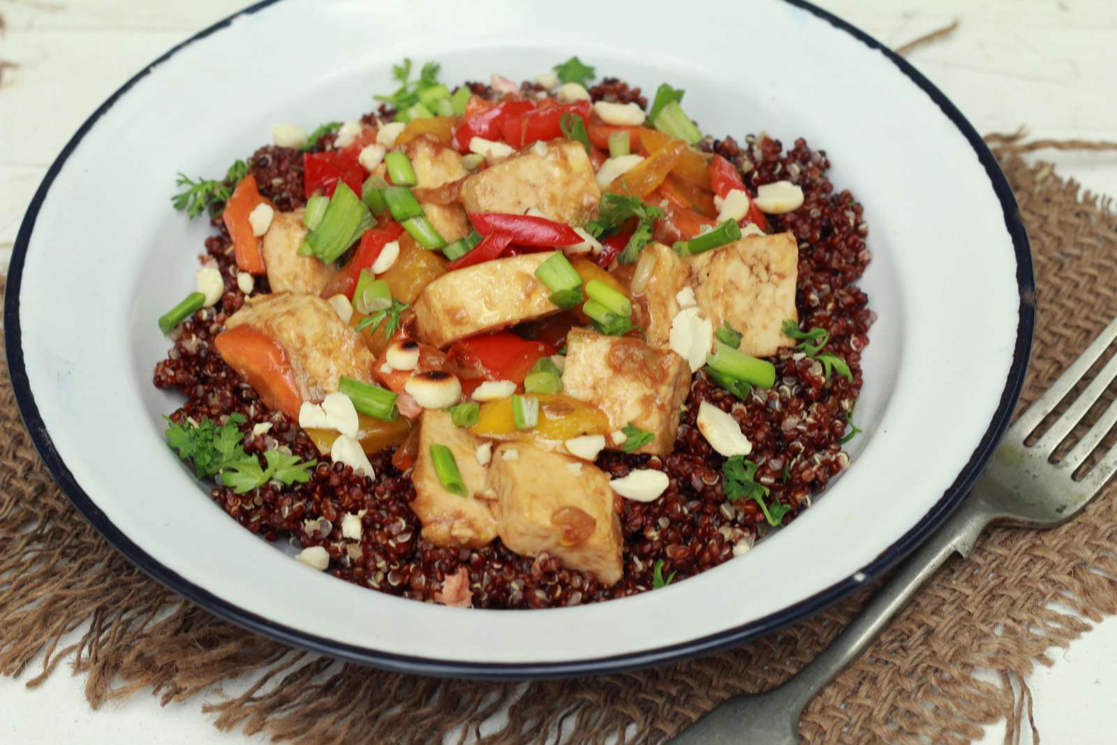 Spicy Thai Style Tofu With Quinoa Recipe