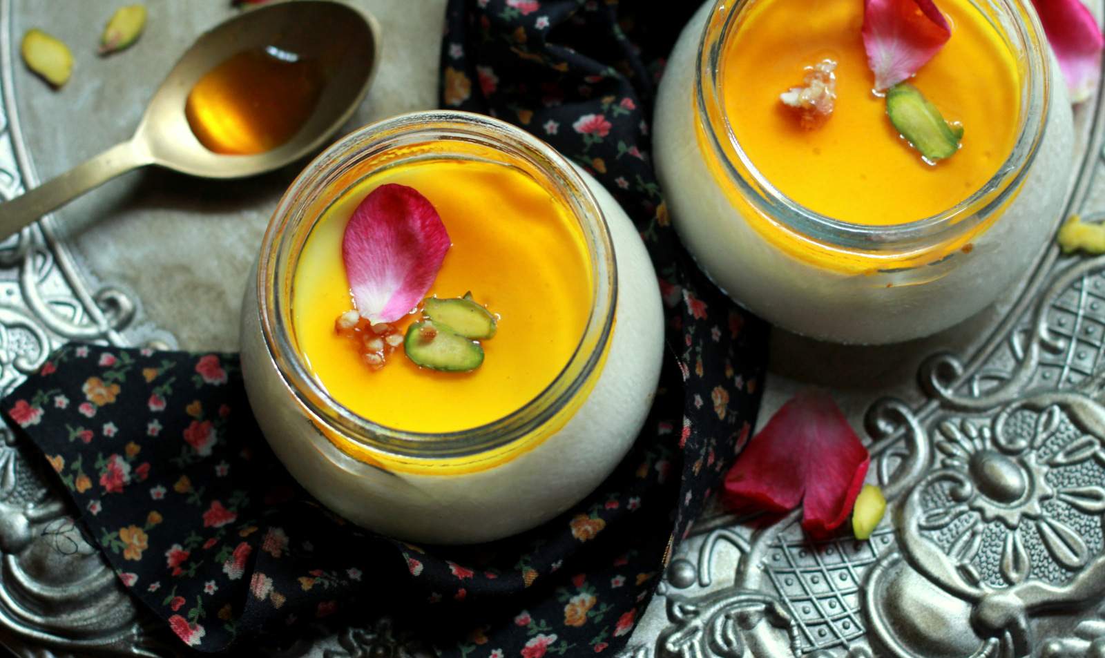 Yogurt Panna Cotta with Saffron and Honey Syrup Recipe Yogurt Panna Cotta with Saffron and Honey Syrup Recipe