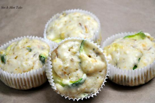 Zucchini, Corn And Smoked Cheese Muffins Recipe